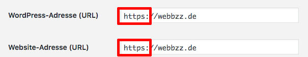 https ändern in WordPress.