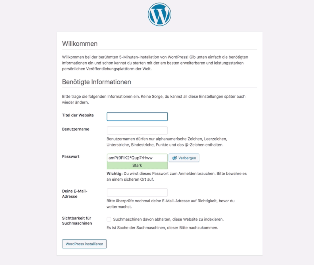 Wordpress manuell installieren